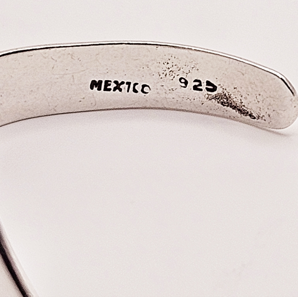 Sterling Silver Native V-Shaped Cuff Bracelet - image 4